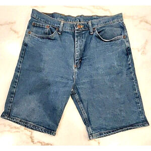 Wrangler Premium Quality Blue Denim Shorts‎ Relaxed 100% Cotton Men’s Size 34